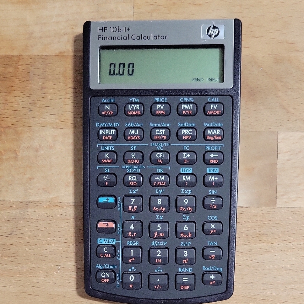 HP 10bII+ Financial Calculator - Black and Gray